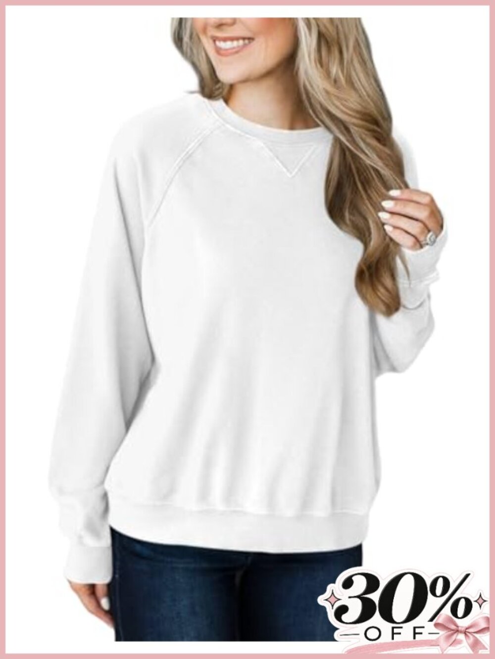 Crewneck Sweatshirt Raglan Long Sleeve Loose Fit Pullover Fall Top